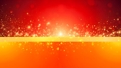 Abstract red and gold glitter background sparkling light effect with bokeh festive luxury backdrop for celebrations and special occasions
