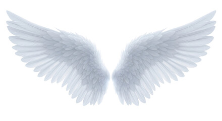 Elegant angel wings PNG isolated on transparent background, heavenly feathered wings for graphic design and spiritual concepts
