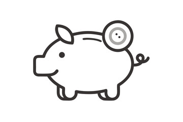 piggy bank outline icon