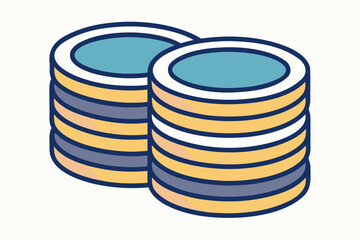 stacked coins outline icon