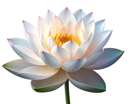 Beautiful lotus flower on transparent background png Generative AI - Powered by Adobe