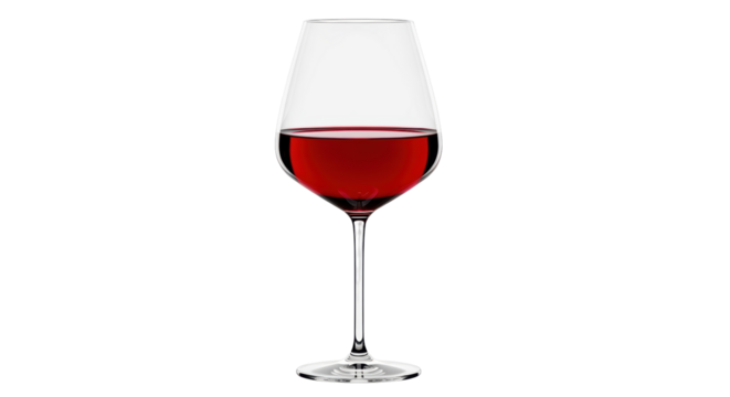 Elegant red wine in a glass isolated PNG, full of flavor and ready to drink on transparent background for celebrations and special occasions