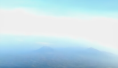 beautiful view of the misty mountains