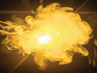 Radiant solar yellow banner design with geometric shapes and modern typography for advertising