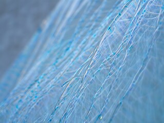 Close up abstract texture of blue and white woven fibers