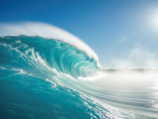 Bright cyan sky vector design with grayscale elements and helvetica courier fonts