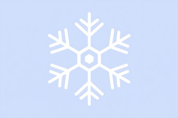 Simple white snowflake icon on a light blue background
