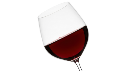Elegant red wine in a glass isolated PNG, alcoholic beverage for celebrations and special occasions on transparent background