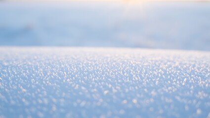 Close up of sparkling frost crystals on a cold winter morning