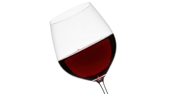 Elegant red wine in a glass isolated PNG, alcoholic beverage for celebrations and special occasions on transparent background