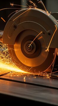 Metal Cutting Saw with Sparks