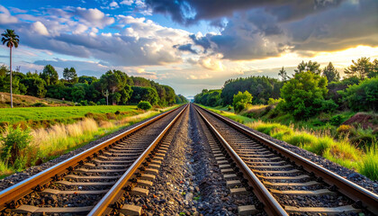 Two parallel, perfectly smooth railway tracks extend infinitely into the distance, never touching, yet always together.