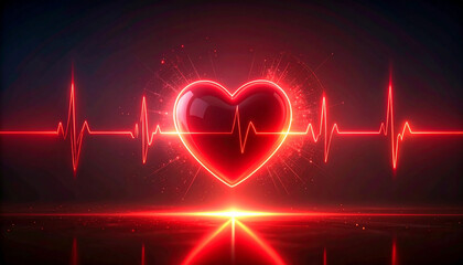 The gentle, steady pulse of a soft red light is perfectly synchronized with the pulse of an echo heart image.