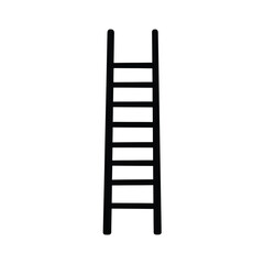 Black ladder icon on white background symbol