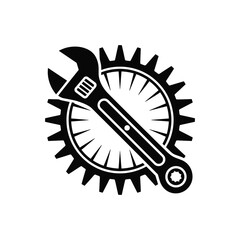 Wrench Gear Mechanic Tool Icon Vector