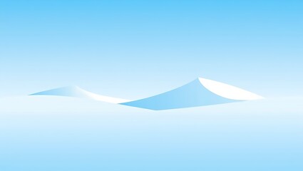 Abstract blue and white geometric landscape with mountain peaks