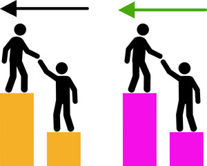 helping hand and mentorship vector icons , teamwork and Success Concept