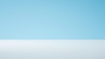 Minimalist light blue sky and white surface background