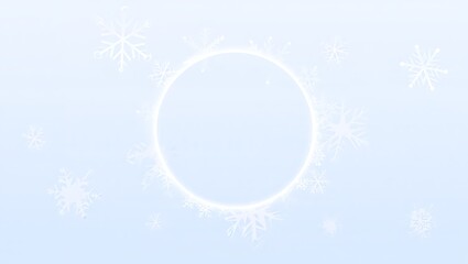 Abstract oval light portal on a soft blue and white background