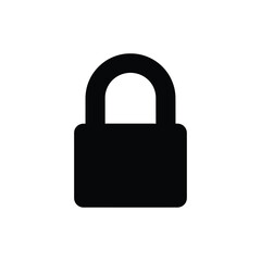Black padlock icon on white background security safety 1