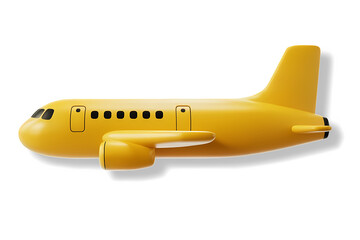 Modern Bright and Yellow Toy Aircraft, Studio Shot.