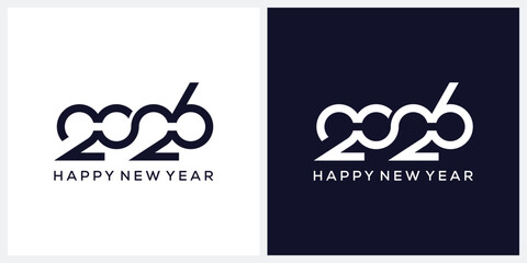 2026 happy new year logo design vector template. typography text 2026 logo design graphic. happy new year symbol icon concept, number 2026 text logo font
