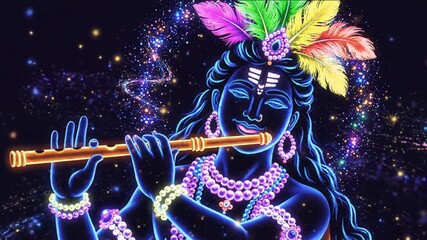 Lord Shiva Wallpaper with Flute and Feathered Crown perfect for spiritual designs, backgrounds, meditation apps, and religious themes