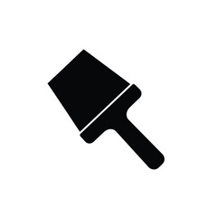 Black paint brush icon on white background tool