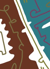 Minimal abstract image for printing. Picture for modern interiors. The picture is painted by hand on a tablet.