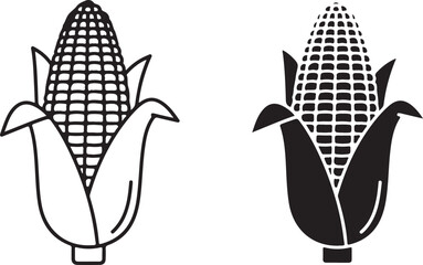  a corn cob silhouette vector