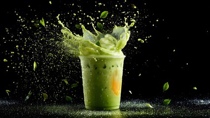 Taste the rainbow of refreshment! Bold green, creamy white, and golden yellow swirl into your new favorite boba.