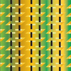 Seamless Vibrant Gradient-Enhanced Geometric background with Neon Accents, Abstract Symmetrical Shapes, and Modern Abstract Optical Illusion Style. Design Used for fabric, wallpaper, textiles print.