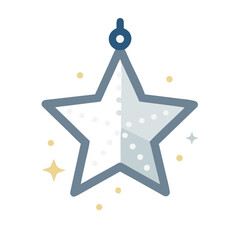 Star-shaped Christmas tree ornament with sparkles