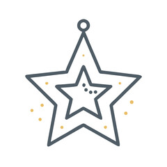 Double-layered star icon with dotted holiday style