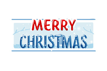 Dual-Color Christmas Text with Snow Accents