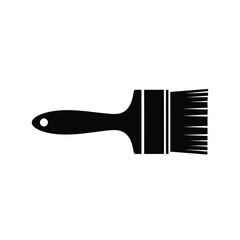 Black paint brush silhouette on white background tool 2