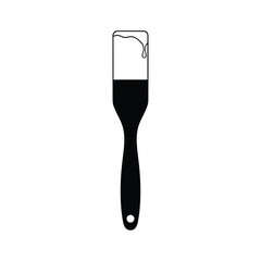 Black paint brush with dripping black paint tool