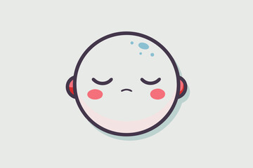 Fototapeta premium sleepy face circular outline icon