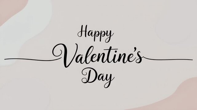 Elegant calligraphy text for a romantic holiday greeting on a soft pastel background. A beautiful banner for the February 14th celebration of love