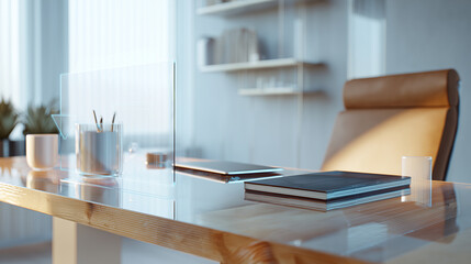 A futuristic workspace with zero-interface holographic cues and soft lighting, created for calm, distraction-free productivity. Ultra modern workspace featuring invisible zero-inferface computing, sof