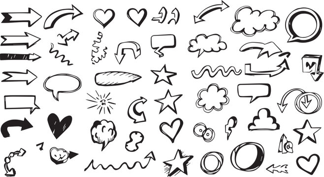 Hand Drawn Scatch Doodle Vector Elements Design