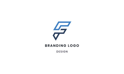 Modern Blue F Letter Logo Design