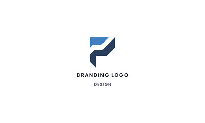 Modern Blue F Letter Logo Design