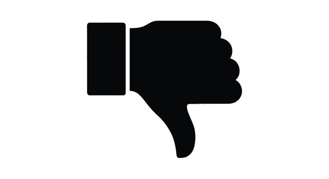 Thumb down gesture hand sign of disapproval negative feedback silhouette