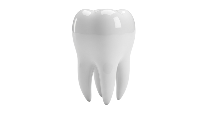 Realistic molar tooth isolated PNG, dental anatomy model for dentistry and oral hygiene education, on transparent background - Powered by Adobe