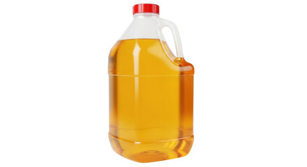 Gallon of golden cooking oil isolated PNG, large container of liquid for frying and baking on transparent background