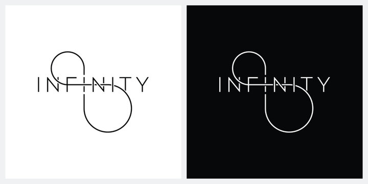 infinity letter mark logo design graphic vector,  typography font text wordmark infinity, typography text infinity logo concept