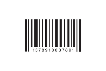 Barcode on white background. A clean barcode icon for scanning and product identification, perfect for e-commerce platforms and retail applications.