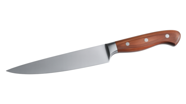 Chef knife with wooden handle for culinary creations and professional kitchens