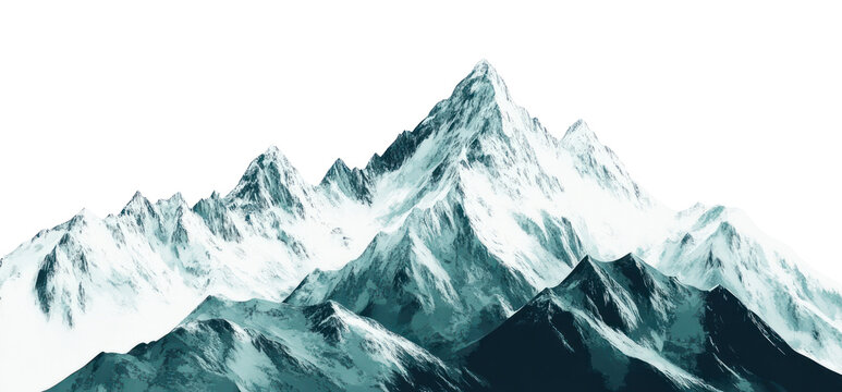 PNG Layered frosty mountain ridges peak snow illustration.